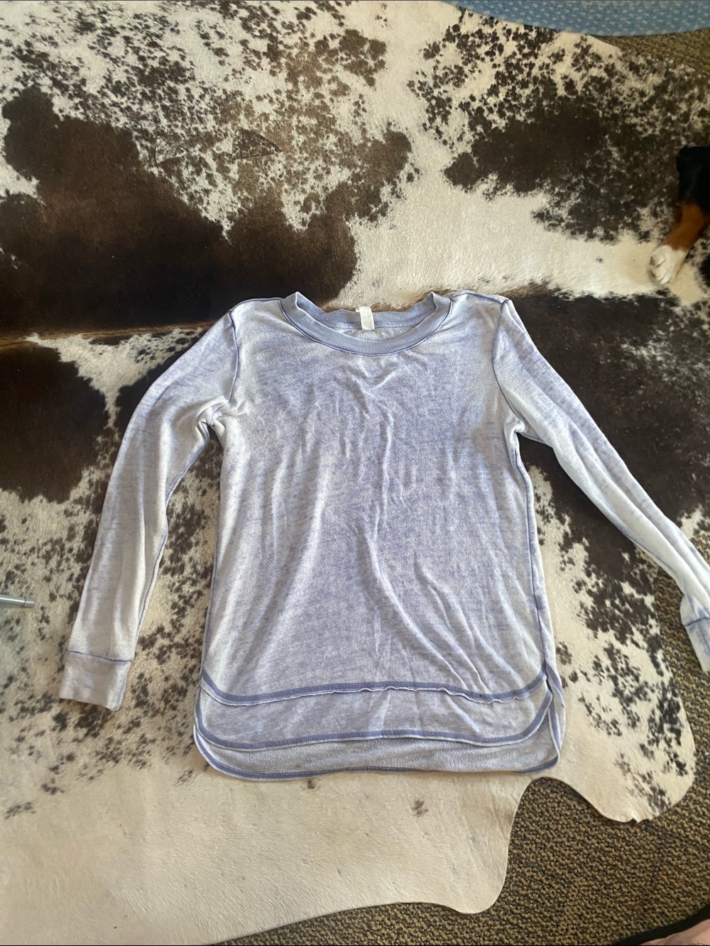 GreenTea Pale Blue Heathered Long Sleeve Tunic